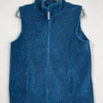 Cabela's Cabela’s Sherpa Fleece Speckled Teal Blue Sweater Vest Women's Medium VTG Photo 0