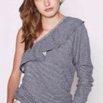 Joie Nordstrom  Aleesha Knit Top L NWT One Shoulder Striped Sweater Long Sleeve Photo 0