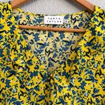 Tanya Taylor  Yellow Floral Printed Silk Blouse‎ Size Small EUC Photo 3