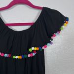 Collectif Women S Black Pom Pom Blouse Off the Shoulder Pinup Retro VLV Photo 4