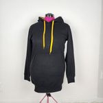 Magic Fashion Long Hoodie Black with Yellow Drawstrings Tunic Pocket Size M/L Size M Photo 13