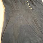 Free People  Intimately Black Wide Strap Button Front Tank Top SZ M Flowy Rayon Photo 3