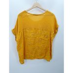 Viola Borghi Top Women LARGE Orange 100% Linen Short Sleeve Made in Italy Photo 1