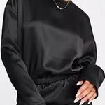 LIONESS NWT Long Sleeve Mimi Drape Satin Mini Dress Black Women's Size AU6 / XS Photo 0