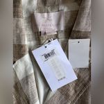 Gal Meets Glam  Gayle Wrap Dress Checkered
Linen Short Sleeve Tan NWT Size 2 Photo 6