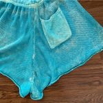 Free People  Summertime Blues Knit Shorts Sz XL Blue Butterfly Photo 10