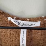 BCBGeneration  Caramel Swiss Dot Mini Dress Bell Sleeve V-Neck Acrylic Nylon EUC Photo 6