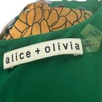 Alice + Olivia Coco Dress Floral Print Long Sleeve Silk Green Size US 2 Photo 13