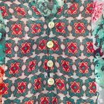 Anthropologie  Fig And Flower Boho Floral 3/4 Sleeve Sheer Feminine Blouse Small Photo 8