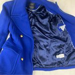 J.Crew size 2 blue stadium cloth pea coat wool blend business casual royal Photo 6