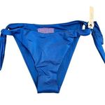 Victoria's Secret  Swim Knotted Side-Tie Brazilian Bikini Bottom Blue Size L NWT Photo 3