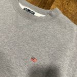 Vtg Y2K Polo Ralph Lauren Cropped Pullover Crewneck Sz Medium Grey Flag Photo 4