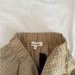 Y2K Gingham Satin Bow Plaid Lace Trim Mini Skirt Tan Size L Photo 7