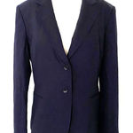 Talbots VTG  Navy Wool Long Sleeve Button Front Office Blazer Jacket 10P Photo 0