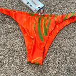 SIMON MILLER‎ Bwai Bikini Bottoms In Abstract Leaf Print NWT Size S Orange Photo 3