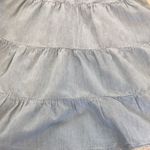 ZARA  Blue V-Neck Short Puff Sleeve Babydoll Dress w Tiered Skirt Sz MD Photo 15