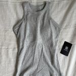 Amazon SUUKSESS padded cotton rib high neck light grey tank Photo 0
