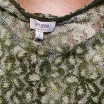 Umgee NWT Olive Green Floral Velvet Flare Sleeve Blouse Photo 5