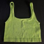ZARA  Ribbed‎ Square Neck Green Cropped Tank Top M-L Photo 0