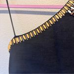 Trina Turk Black One Shoulder Mini Dress Womens 2 Wood Bead Classic Summer Vaca Photo 1