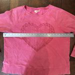 Style & Co acid wash hot pink heart sweatshirt, size XL Photo 12