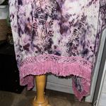 Soft Surroundings  Purple Pink Belted Fringe Light Coverup Kimono Cardigan 2X Photo 8