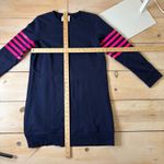Sail To Sable  EUC Women's Navy Blue Sweatshirt Dress Pink Sleeve Stripes M Photo 6