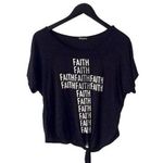 Hot Topic Faith Graphic Crop Top Tee Twist Trendy Cotton Short Sleeve Womens Black XL Photo 0