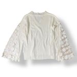 French Connection Cotton Lace Bell-Sleeve Top Womens Size XS White Photo 4