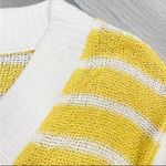 ZARA  Rustic Striped V-neck Sleeveless Tunic Sweater Vest Yellow Cream Small Photo 2