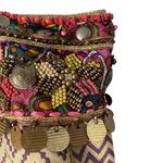 Jasper & Jeera Anthropologie Bohemian Beaded Embellishment Cotton Tote Bag Large Tan Photo 2