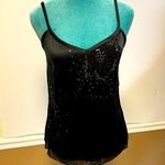 Black Sequin Mesh Cami Top – Floral Embellished | Size M | Y2K Party Glam Size M Photo 0