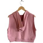 ZARA Hoodie Top Pink Terry Sleeveless Cotton Cropped Medium NWOT Photo 2