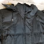 Gap VINTAGE Y2K  FAUX FUR TRIM HOOD PUFFER COAT BLACK S 2006 Photo 2