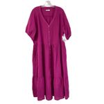 Sonoma NWT  Midi Dress Size 1X Pink Button Front Femme Pockets Cotton Feminine Photo 1