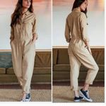 NWT Outerknown S.E.A. Suit Long Sleeve Organic Cotton Jumpsuit Sandy Small Tan Photo 2