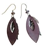 Boho Feather Drop Earrings with Patina Copper & Mixed Metal Charms Photo 7