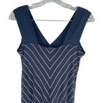 Comfy USA Striped V Neck Maxi Dress Soft Jersey Navy Blue Size XS Photo 4