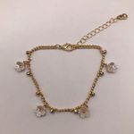 Gold Tone Floral Charm Bracelet Photo 3