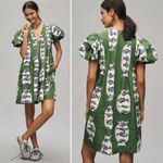 Hunter Bell  Wilkes Dress Herring Green Puff Sleeve Cotton Size Medium NWT Photo 11