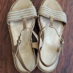 Stuart Weitzman  Gold Chic Feminine Cottagecore Fairy Platform Sandals Size 8 Photo 0
