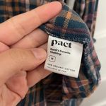 Pact Fireside Flannel Button Front Shirt Navy/Yellow Plaid Women’s Size M Blue Size M Photo 3