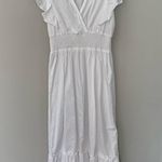 Molly Bracken  Woven V-Neck White Maxi Dress NWOT Photo 2