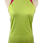 Athleta  Racerback Workout Tank Top S Neon Yellow Pink Sleeveless Athletic Gym Photo 0