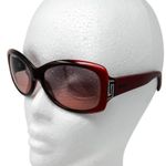 Versace Ombre Rectangle Rhinestone Logo Sunglasses w/ case red black y2k vintage Photo 0