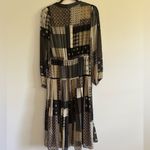 Banana Republic  Pleated Long Sleeve Midi Dress Patchwork Foulard Print Size XS Photo 6