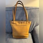 Coach Vintage Tribeca Legacy Tan Leather Tote Bag dbl handles zip top & pocket Photo 6