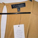 Eloquii  NWT Women's Plus Size 16 Camel Tan Sleeveless Tie Back Wide Leg Jumpsuit Photo 3