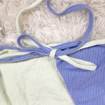 Gianni Bini  Y2K Style Colorblock Wrap Crop Top‎ Long Sleeve Blue Green Small New Photo 6