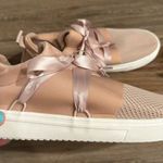 EXPRESS  Blush Pink Lace Tie Slip On Sneakers Size: 7‎ Photo 0